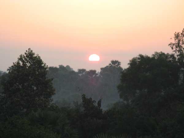 Sunrise at Angkor Wat temple complex